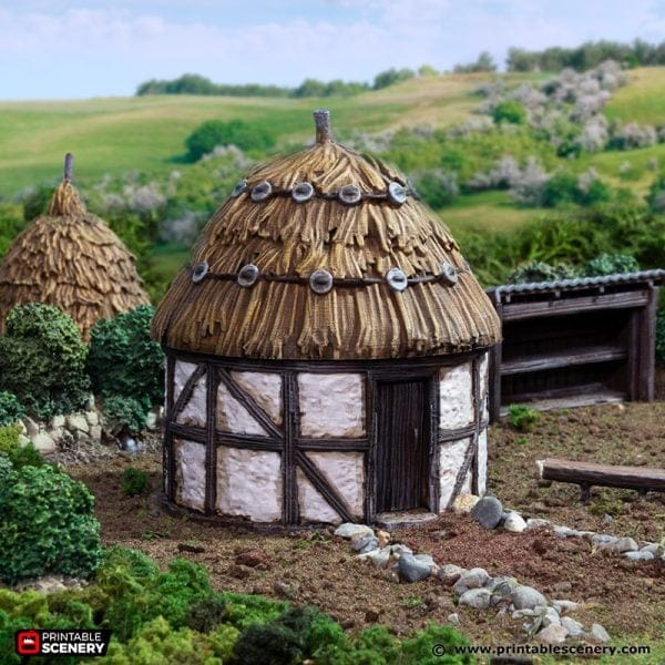 Tabletop Terrain Building Small Round House - Country & King - Fantasy Historical Building