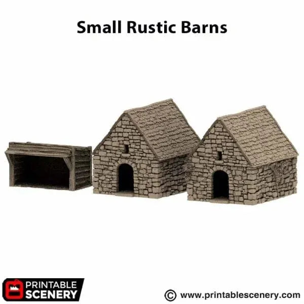 Tabletop Terrain Building Small Rustic Barns - Country & King - Fantasy Historical Building