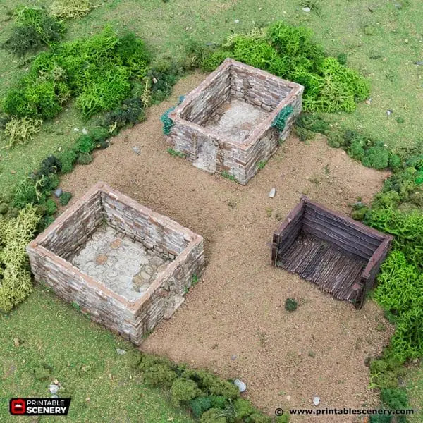 Tabletop Terrain Building Small Rustic Barns - Country & King - Fantasy Historical Building