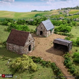 Tabletop Terrain Building Small Rustic Barns - Country & King - Fantasy Historical Building