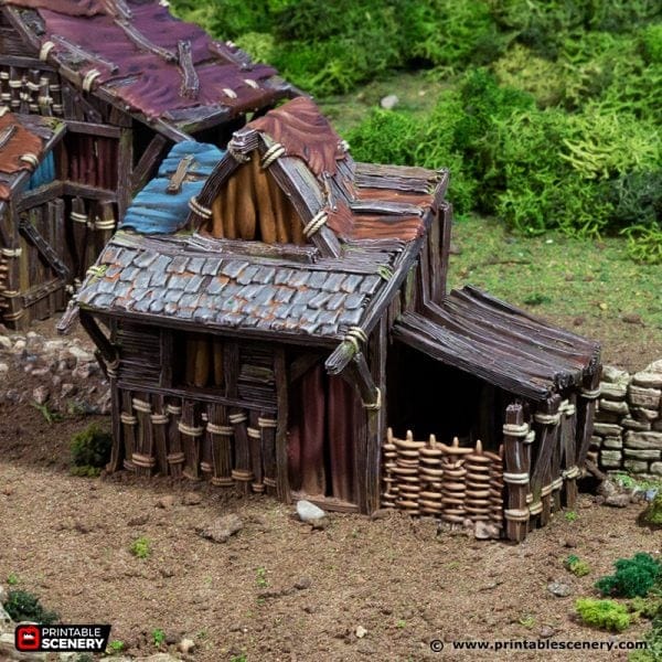 Tabletop Terrain Building Small Shanty - Country & King - Fantasy Historical Building Tabletop Terrain