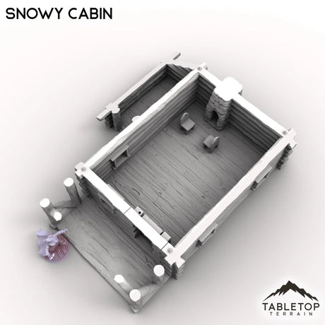 Tabletop Terrain Building Snowy Cabin