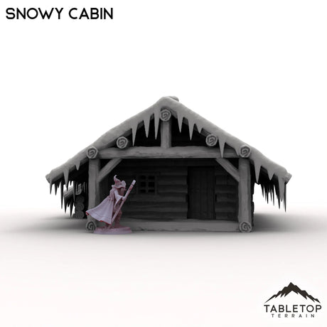 Tabletop Terrain Building Snowy Cabin