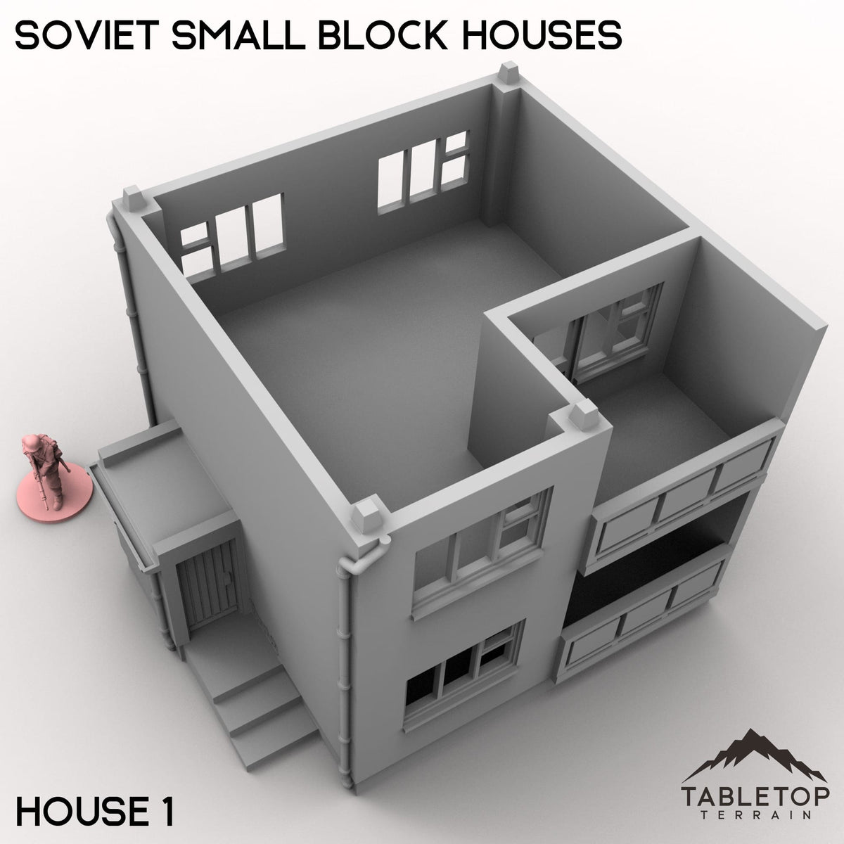 Tabletop Terrain Building Soviet Small Block Houses