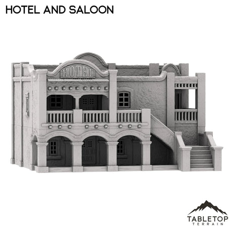 Tabletop Terrain Building Spanish Style Hotel and Saloon - Old Wild Western Rush