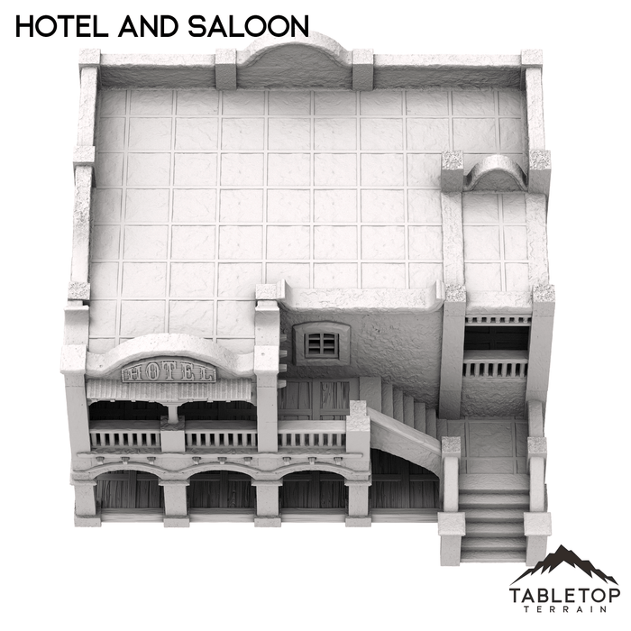 Tabletop Terrain Building Spanish Style Hotel and Saloon - Old Wild Western Rush