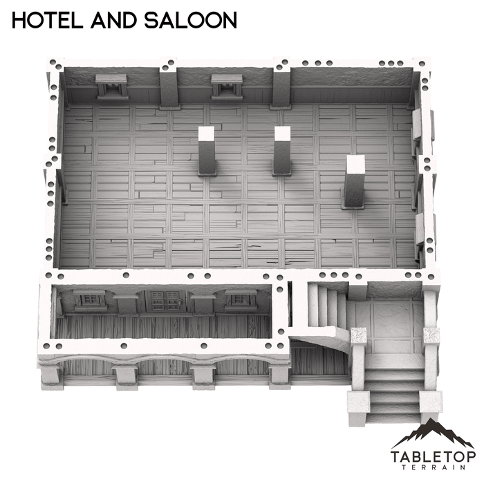 Tabletop Terrain Building Spanish Style Hotel and Saloon - Old Wild Western Rush