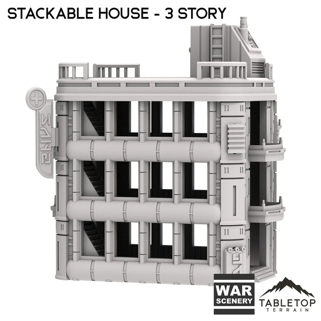 Tabletop Terrain Building Stackable House - Futuristic City