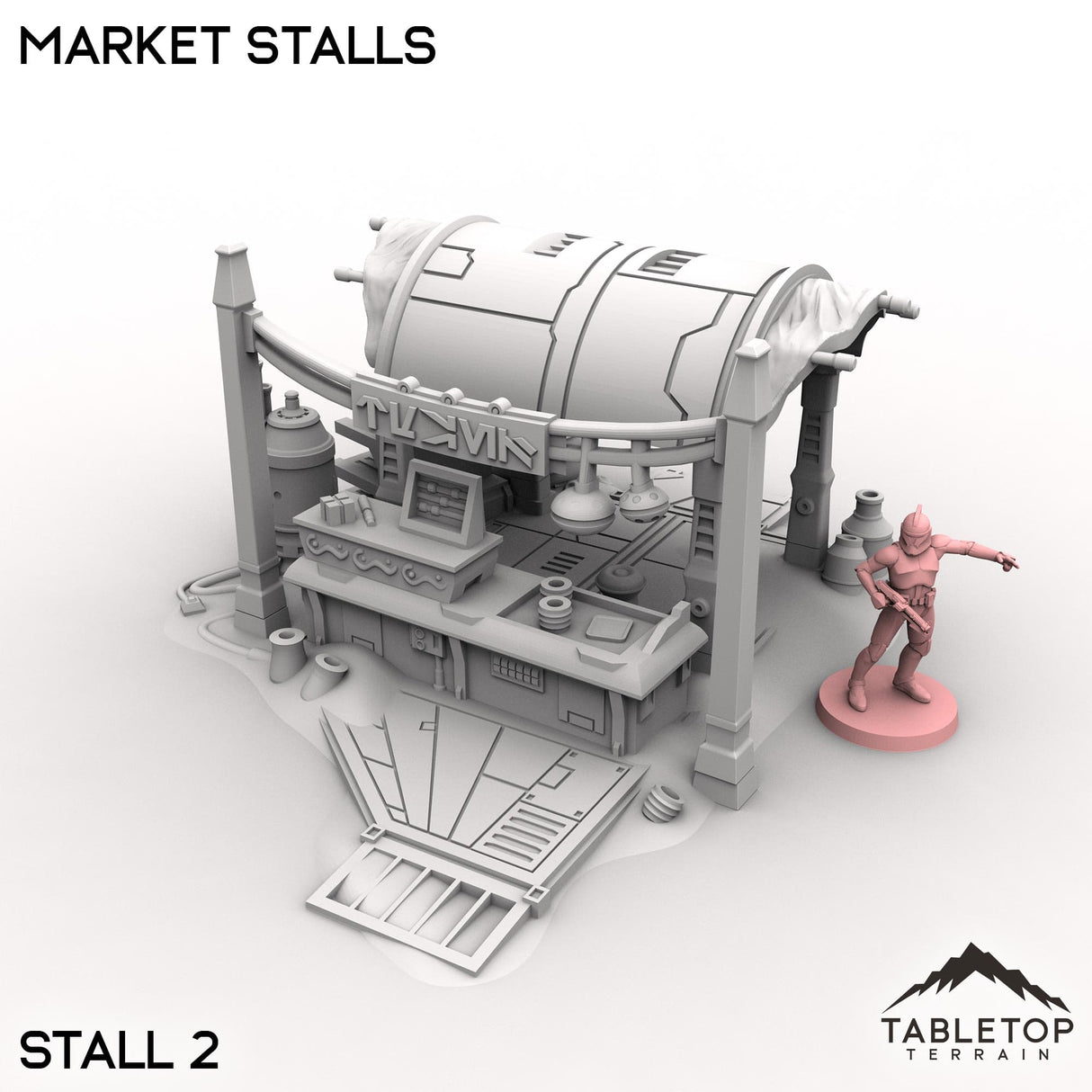 Tabletop Terrain Building Stall 2 / 40mm Market Stalls