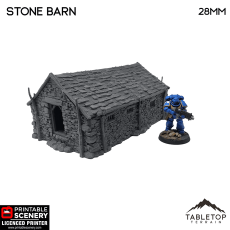 Tabletop Terrain Building Stone Barn - WWII Building