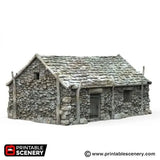 Tabletop Terrain Building Stone Barn - WWII Building