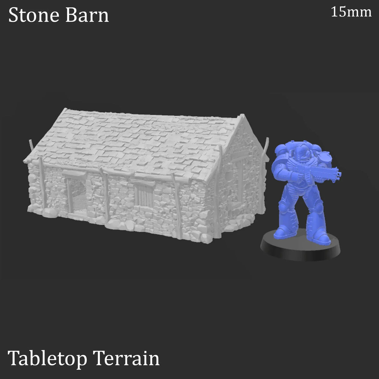 Tabletop Terrain Building Stone Barn - WWII Building