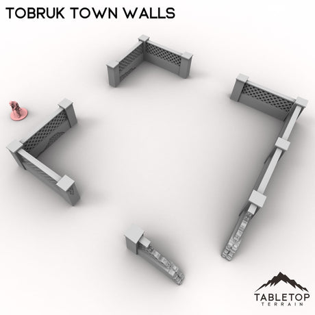 Tabletop Terrain Building Tobruk Town Walls