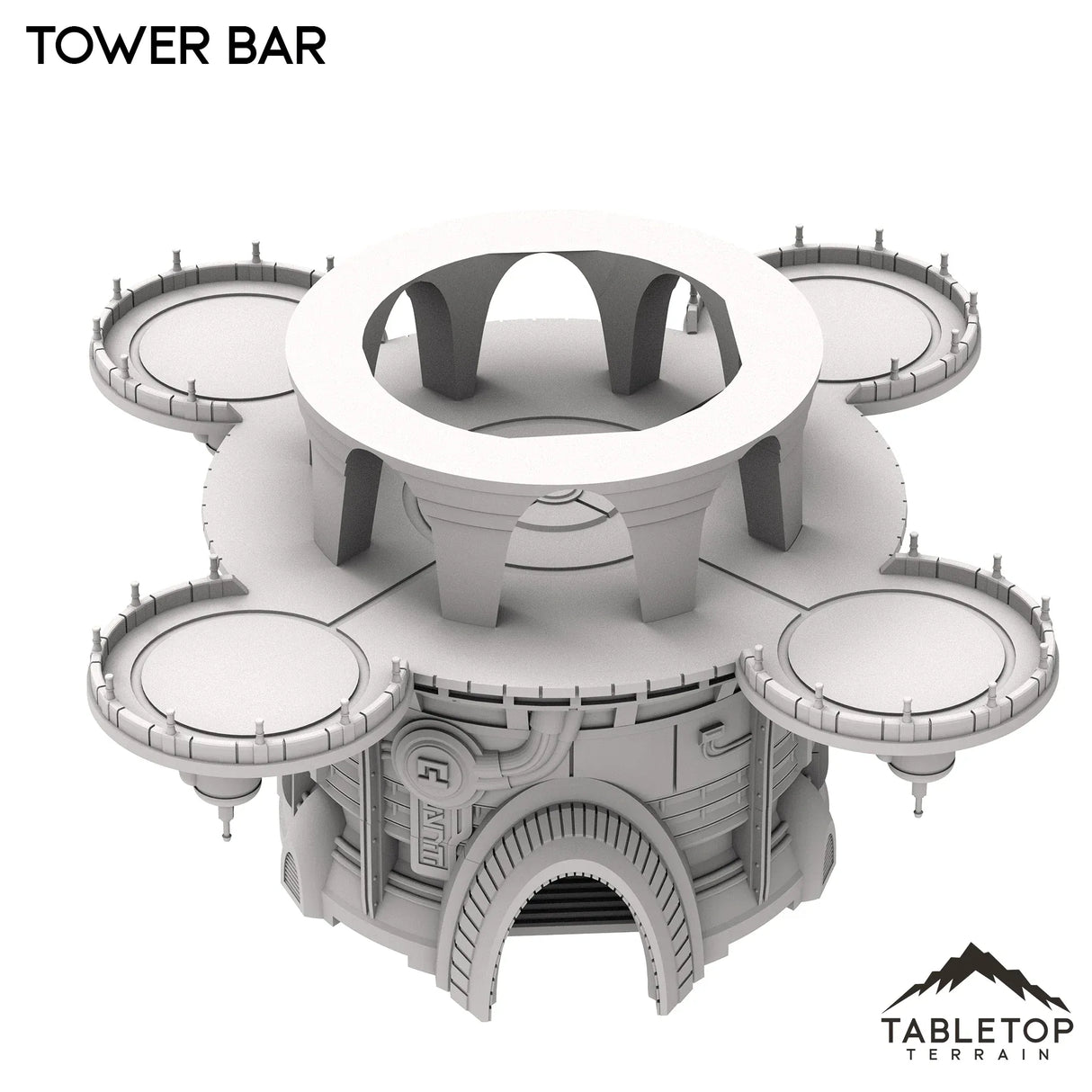 Tabletop Terrain Building Tower Bar - Futuristic City