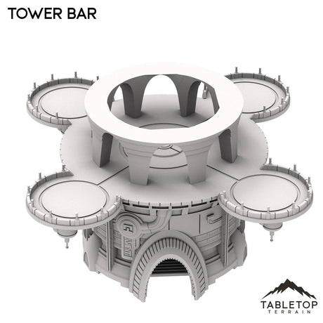 Tabletop Terrain Building Tower Bar - Futuristic City
