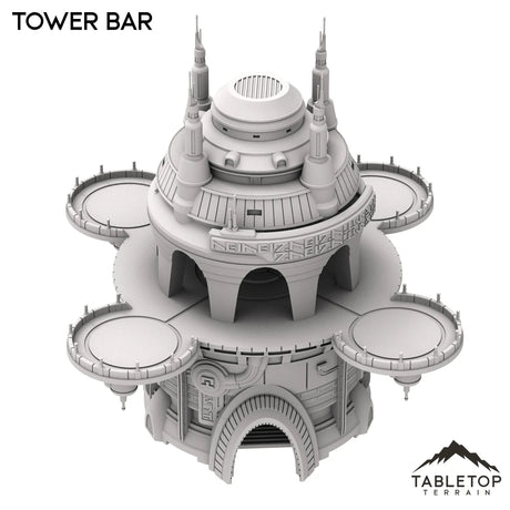 Tabletop Terrain Building Tower Bar - Futuristic City