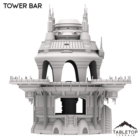 Tabletop Terrain Building Tower Bar - Futuristic City