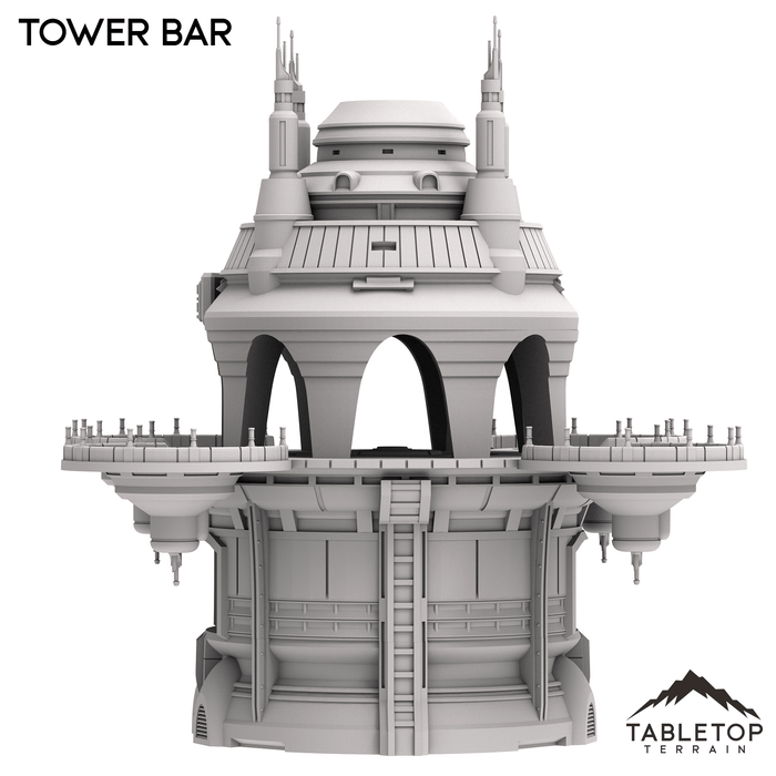 Tabletop Terrain Building Tower Bar - Futuristic City