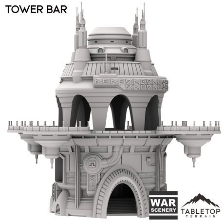 Tabletop Terrain Building Tower Bar - Futuristic City