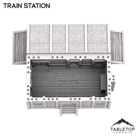 Tabletop Terrain Building Train Station - Old Wild Western Rush
