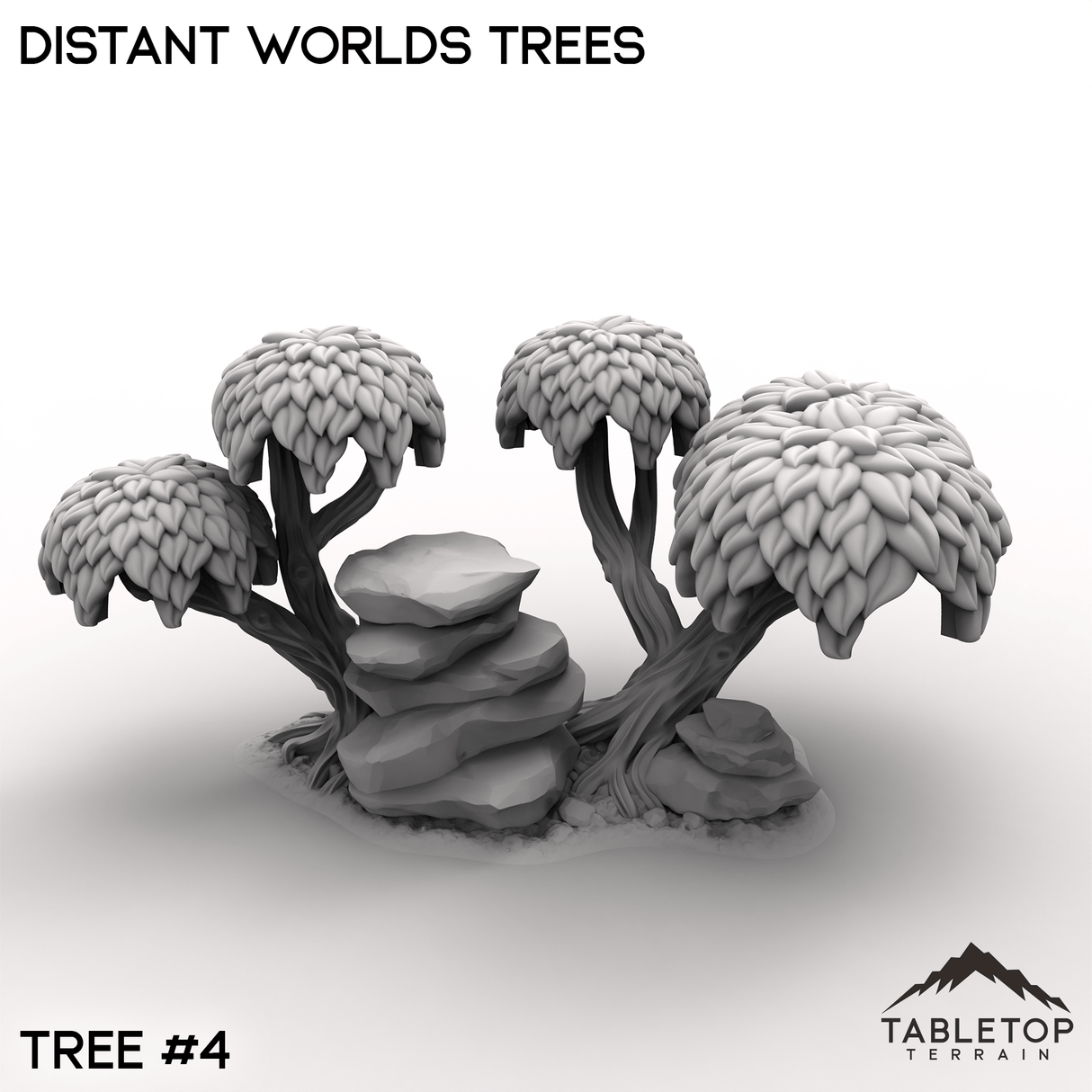 Tabletop Terrain Building Tree 4 / 32mm Distant Worlds Trees
