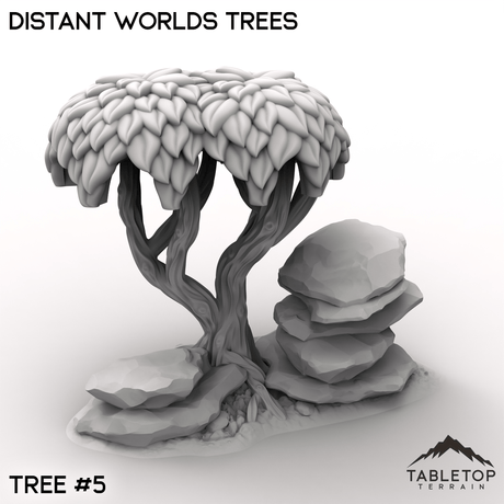 Tabletop Terrain Building Tree 5 / 32mm Distant Worlds Trees