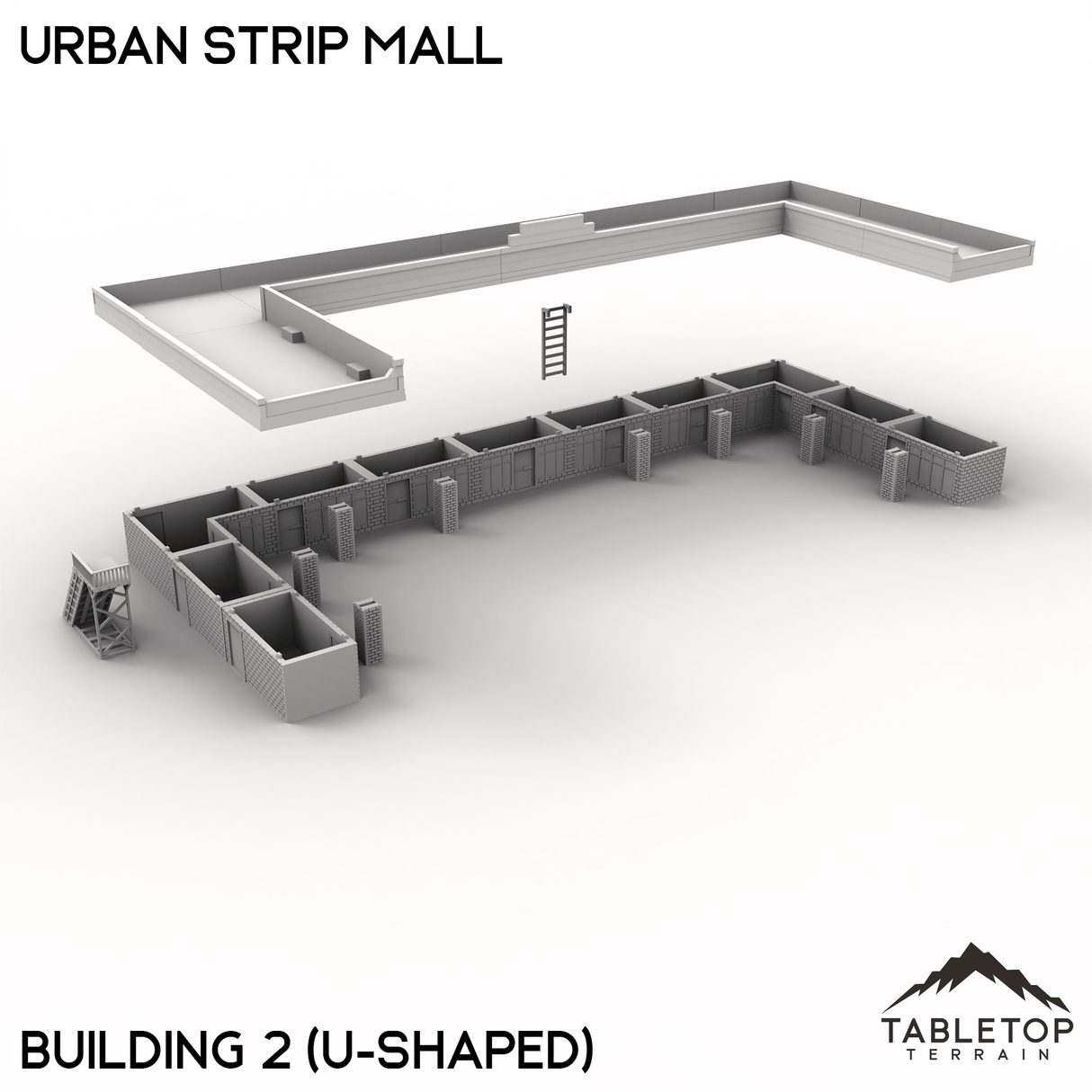 Tabletop Terrain Building Urban Strip Mall - MCP Building