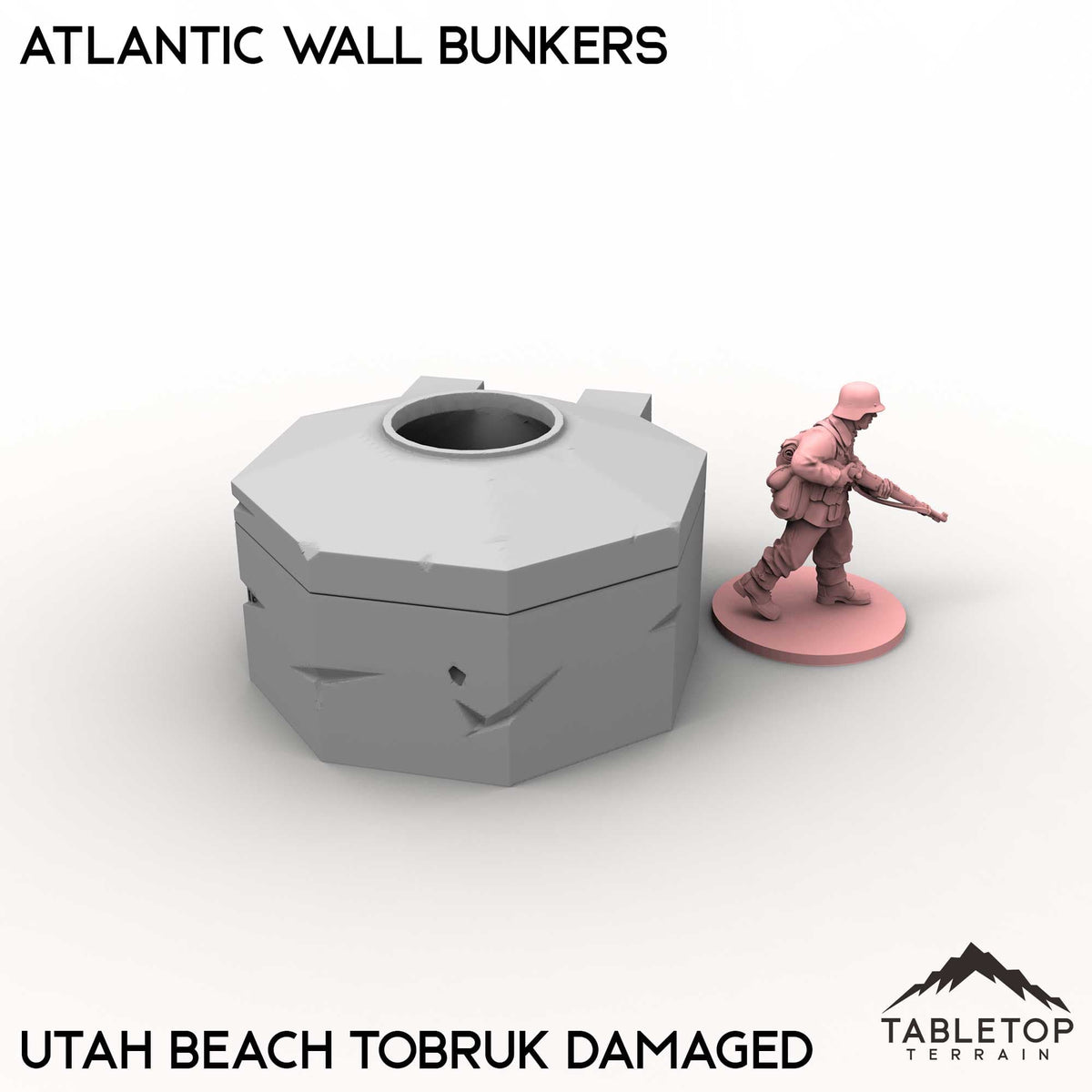 Tabletop Terrain Building Utah Beach Tobruk Damaged / 32mm Atlantic Wall Bunkers