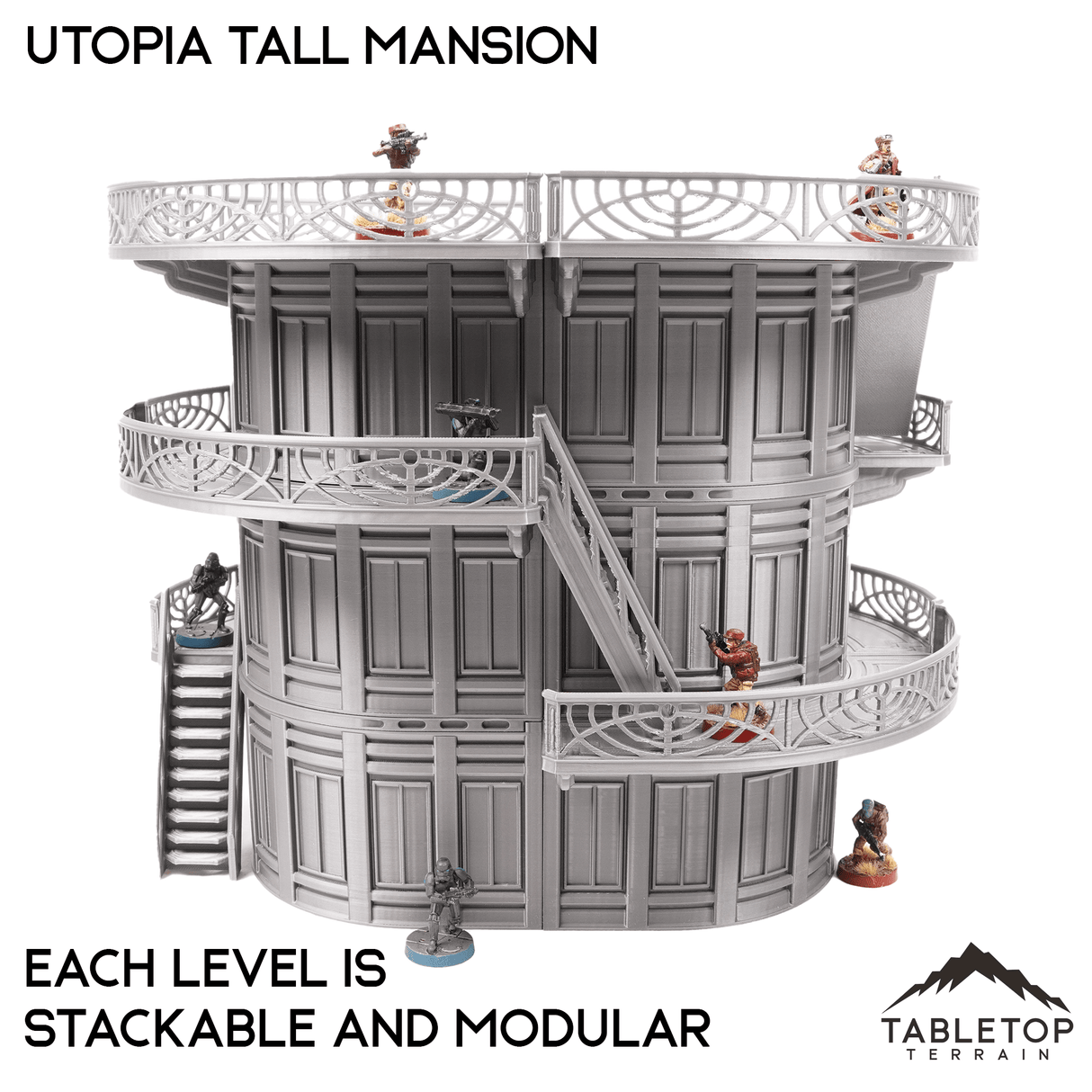 Tabletop Terrain Building Utopia Tall Mansion Inspired by Theed