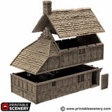 Tabletop Terrain Building Wattle and Daub Hollyhock Cottage -Country & King- Fantasy Historical Building