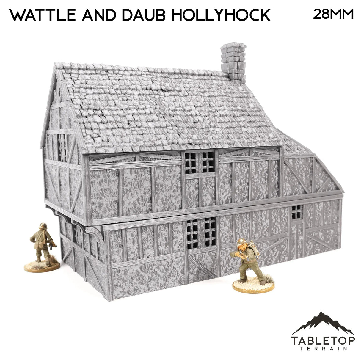 Tabletop Terrain Building Wattle and Daub Hollyhock Cottage -Country & King- Fantasy Historical Building