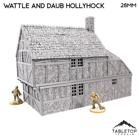 Tabletop Terrain Building Wattle and Daub Hollyhock Cottage -Country & King- Fantasy Historical Building