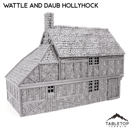 Tabletop Terrain Building Wattle and Daub Hollyhock Cottage - Country & King - Fantasy Historical Building