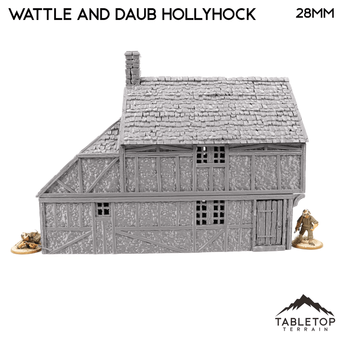 Tabletop Terrain Building Wattle and Daub Hollyhock Cottage -Country & King- Fantasy Historical Building
