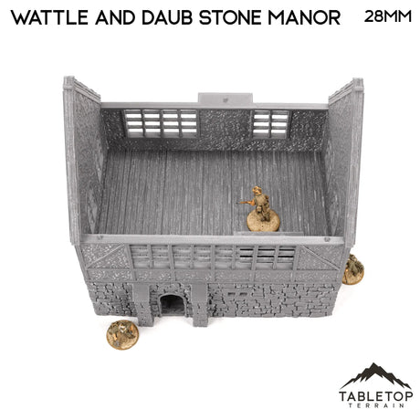 Tabletop Terrain Building Wattle and Daub Stone Manor - Country & King - Fantasy Historical Building