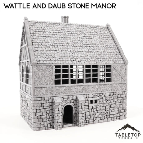 Tabletop Terrain Building Wattle and Daub Stone Manor - Country & King - Fantasy Historical Building