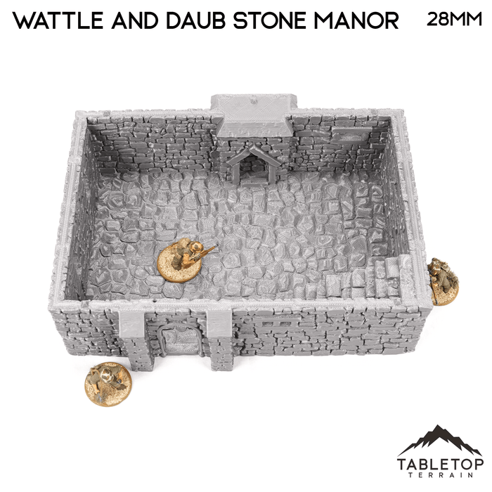 Tabletop Terrain Building Wattle and Daub Stone Manor - Country & King - Fantasy Historical Building