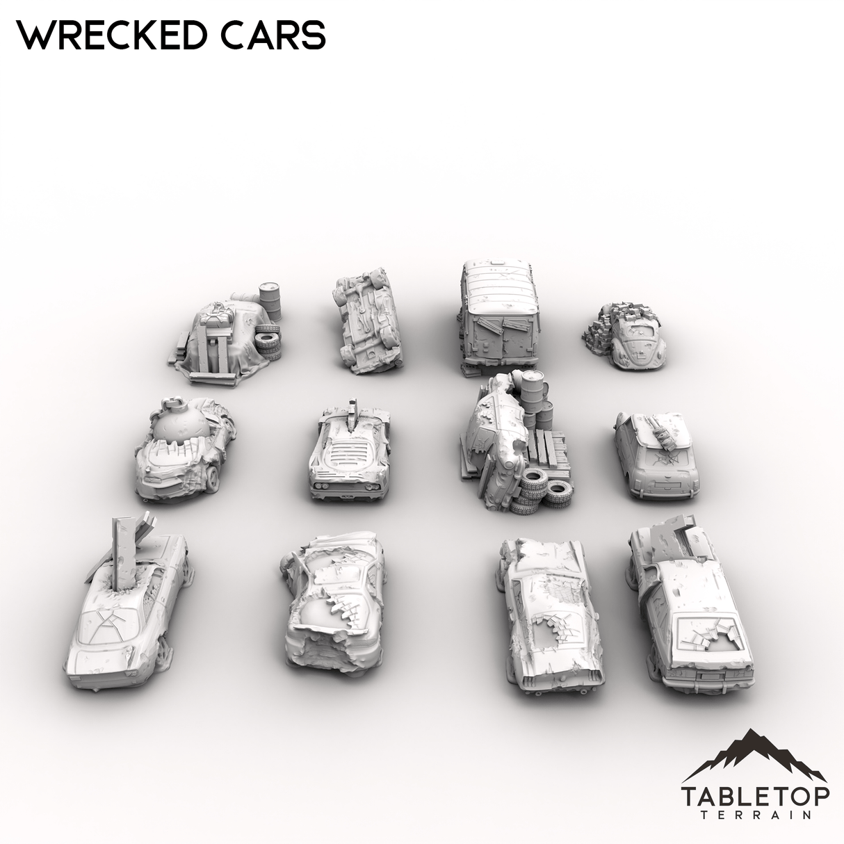 Tabletop Terrain Building Wrecked Cars