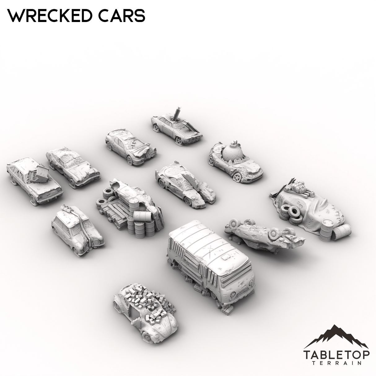 Tabletop Terrain Building Wrecked Cars