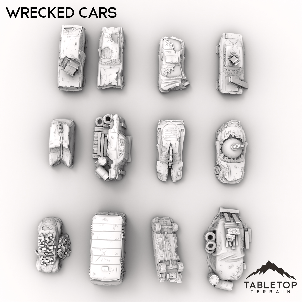 Tabletop Terrain Building Wrecked Cars