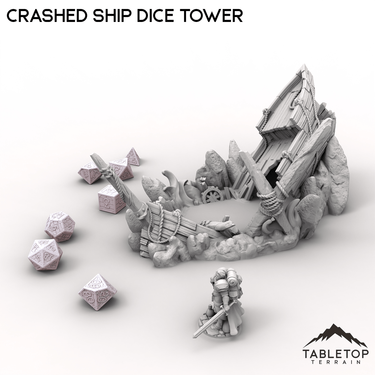 Tabletop Terrain Dice Tower Crashed Ship Dice Tower