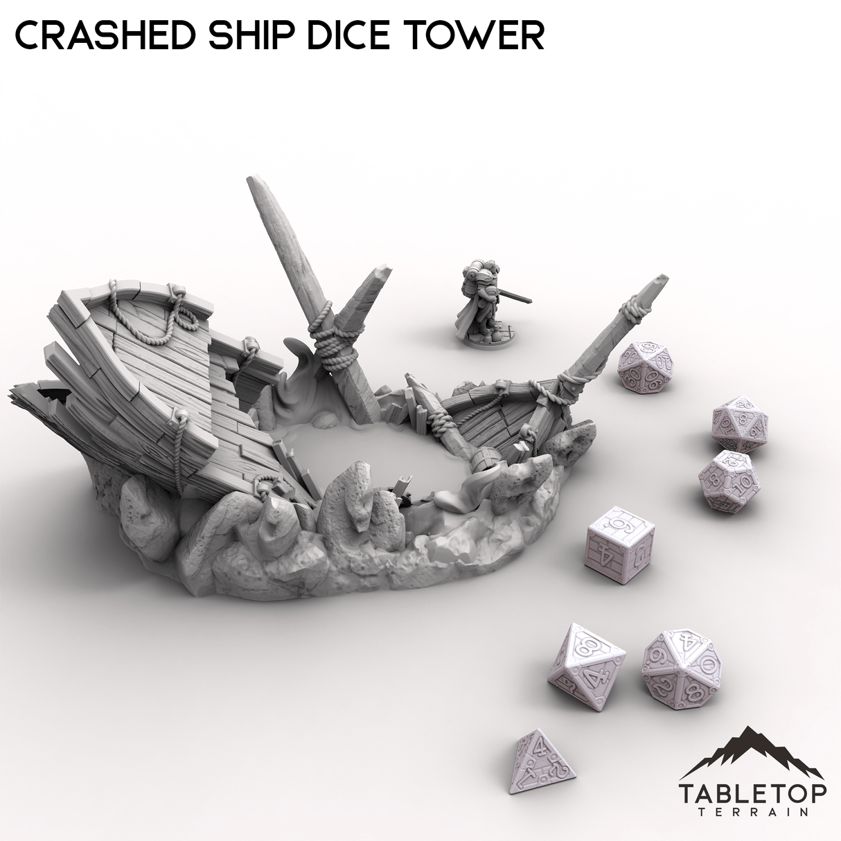 Tabletop Terrain Dice Tower Crashed Ship Dice Tower