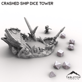 Tabletop Terrain Dice Tower Crashed Ship Dice Tower