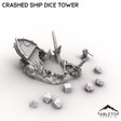 Tabletop Terrain Dice Tower Crashed Ship Dice Tower