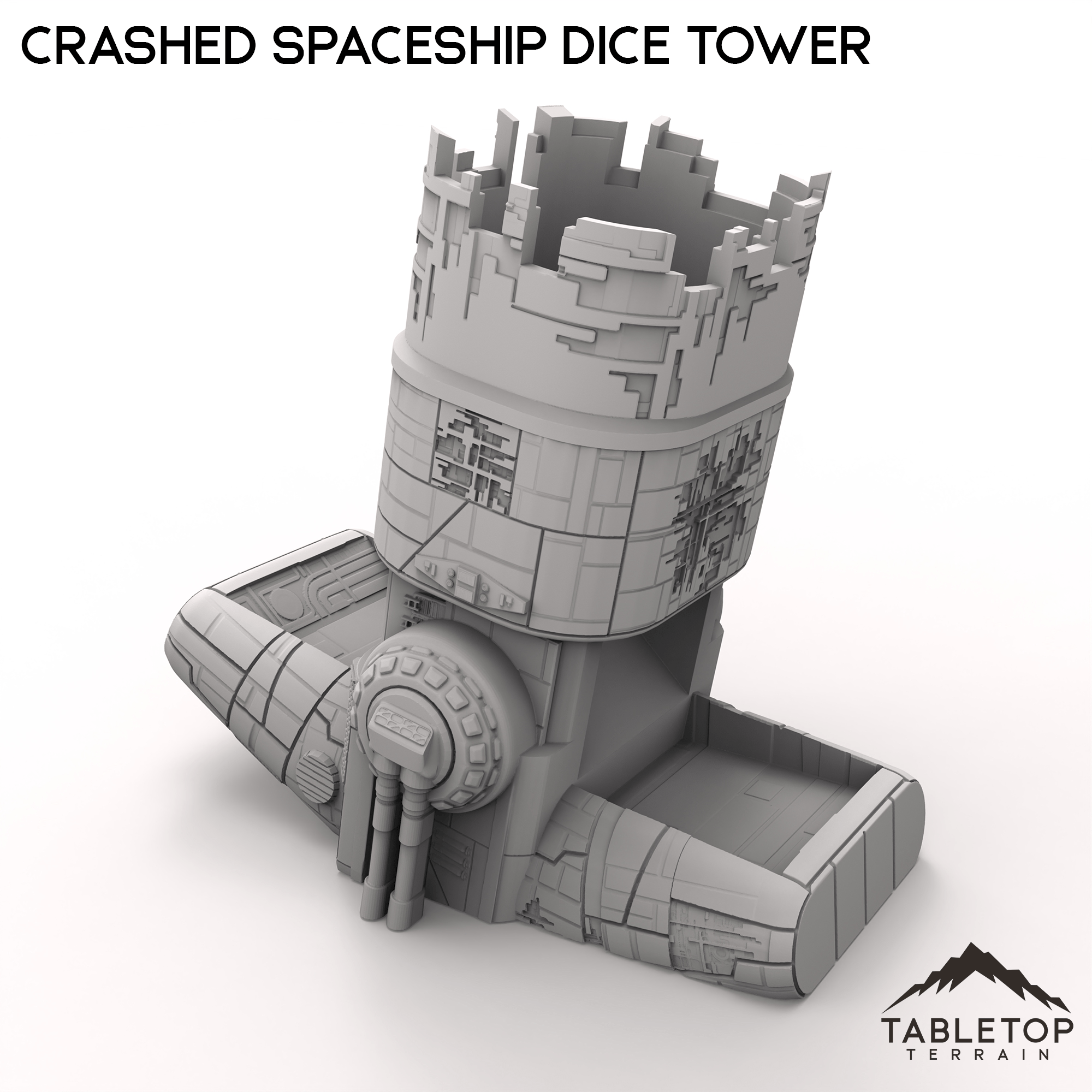 Crashed Spaceship Dice Tower – Tabletop Terrain