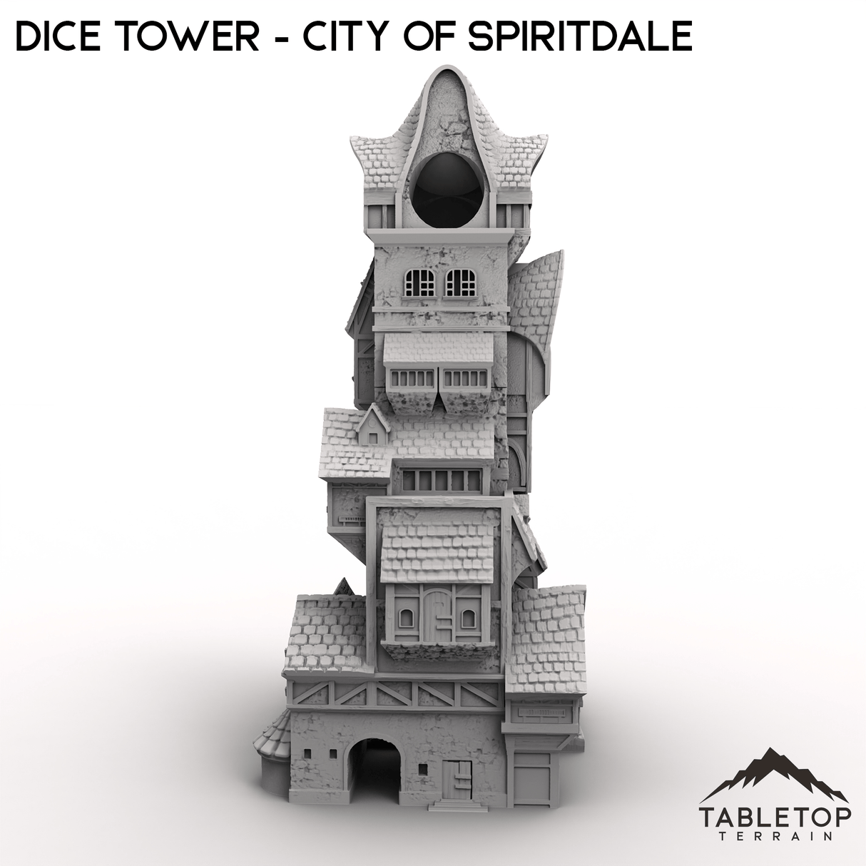 Tabletop Terrain Dice Tower Dice Tower - City of Spiritdale - Fantasy Dice Tower