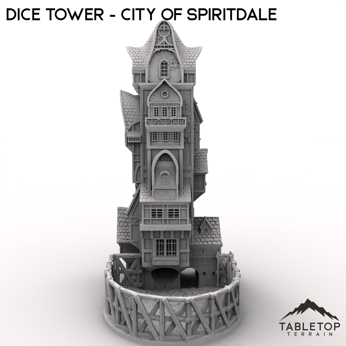 Tabletop Terrain Dice Tower Dice Tower - City of Spiritdale - Fantasy Dice Tower