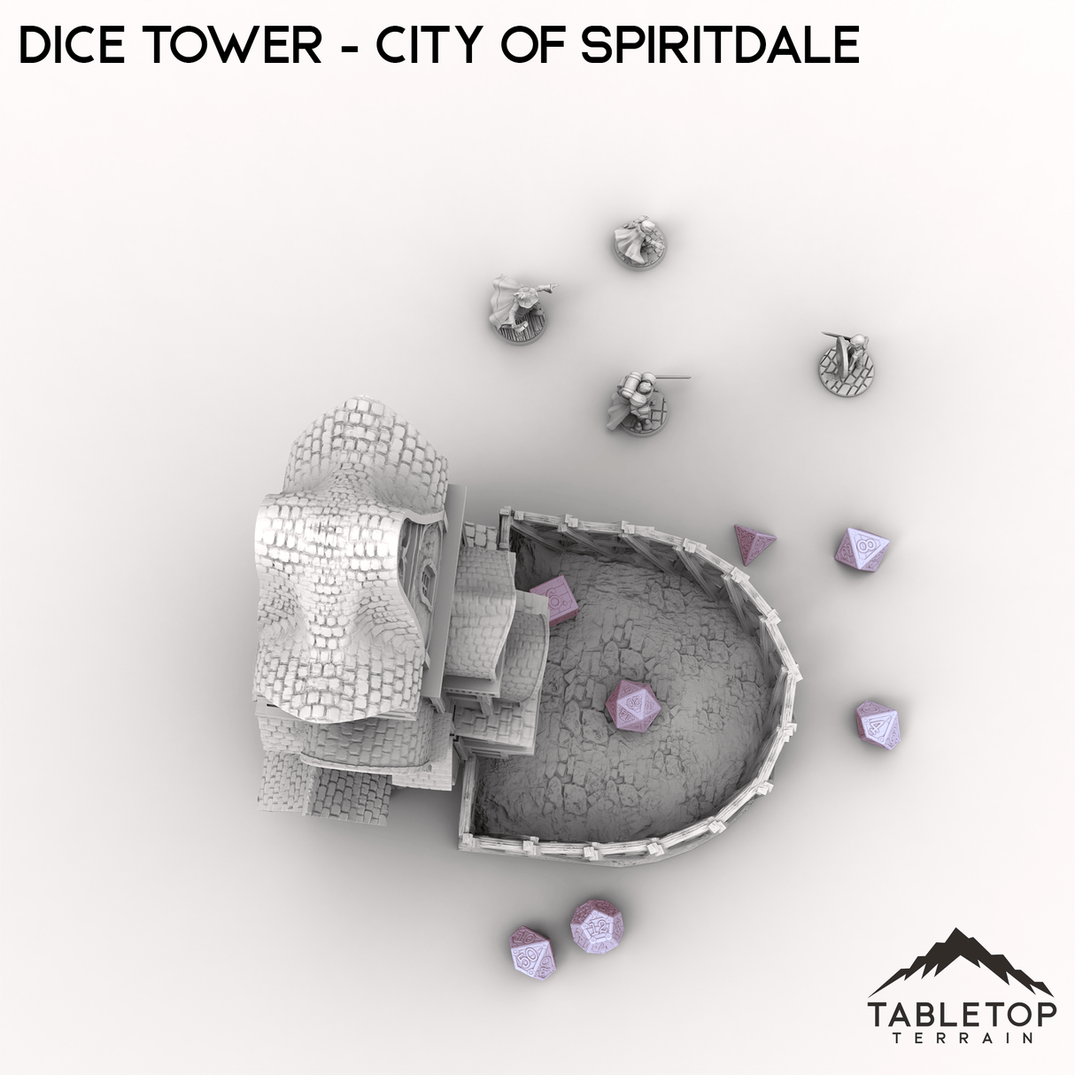 Tabletop Terrain Dice Tower Dice Tower - City of Spiritdale - Fantasy Dice Tower