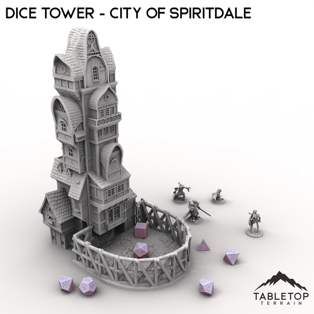 Tabletop Terrain Dice Tower Dice Tower - City of Spiritdale - Fantasy Dice Tower