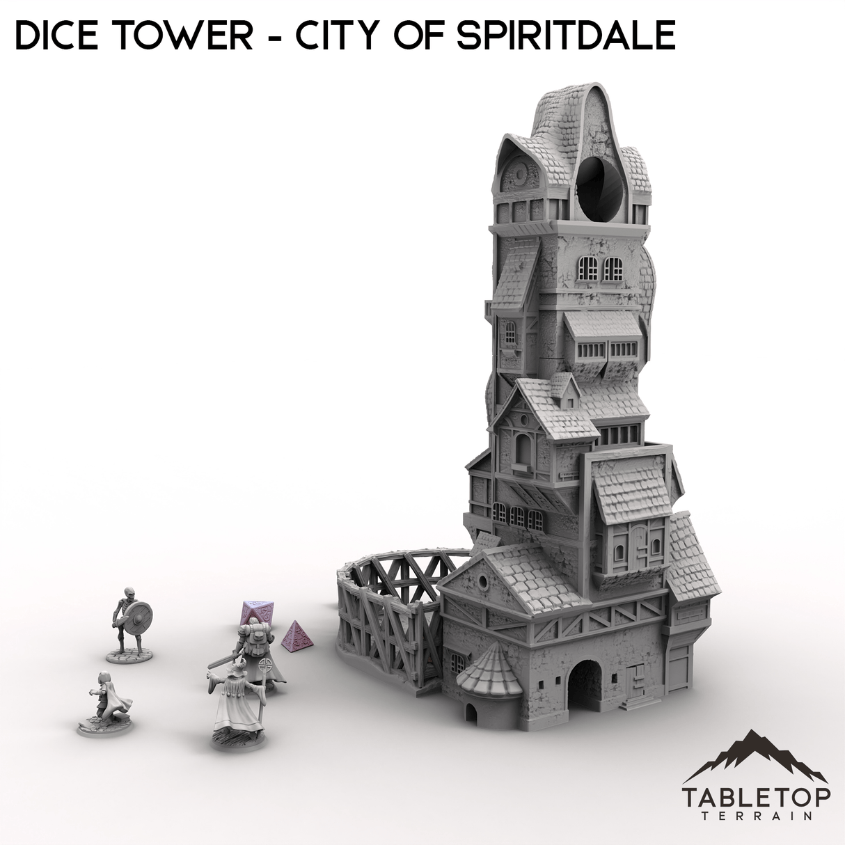 Tabletop Terrain Dice Tower Dice Tower - City of Spiritdale - Fantasy Dice Tower